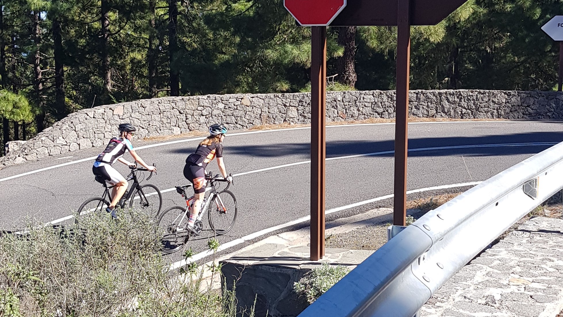 Sarah and Vera riding their bikes